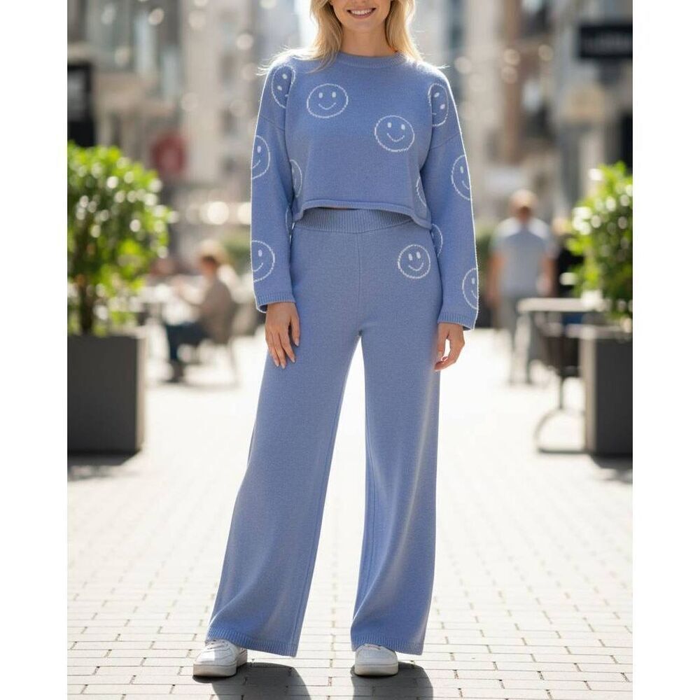 Sincerely Jules Size Small Smiley Face Cozy Long Sleeve & Pant Set - Picture 6 of 6